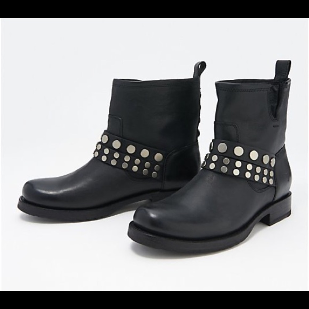 Frye Leather Veronica Stud Booties